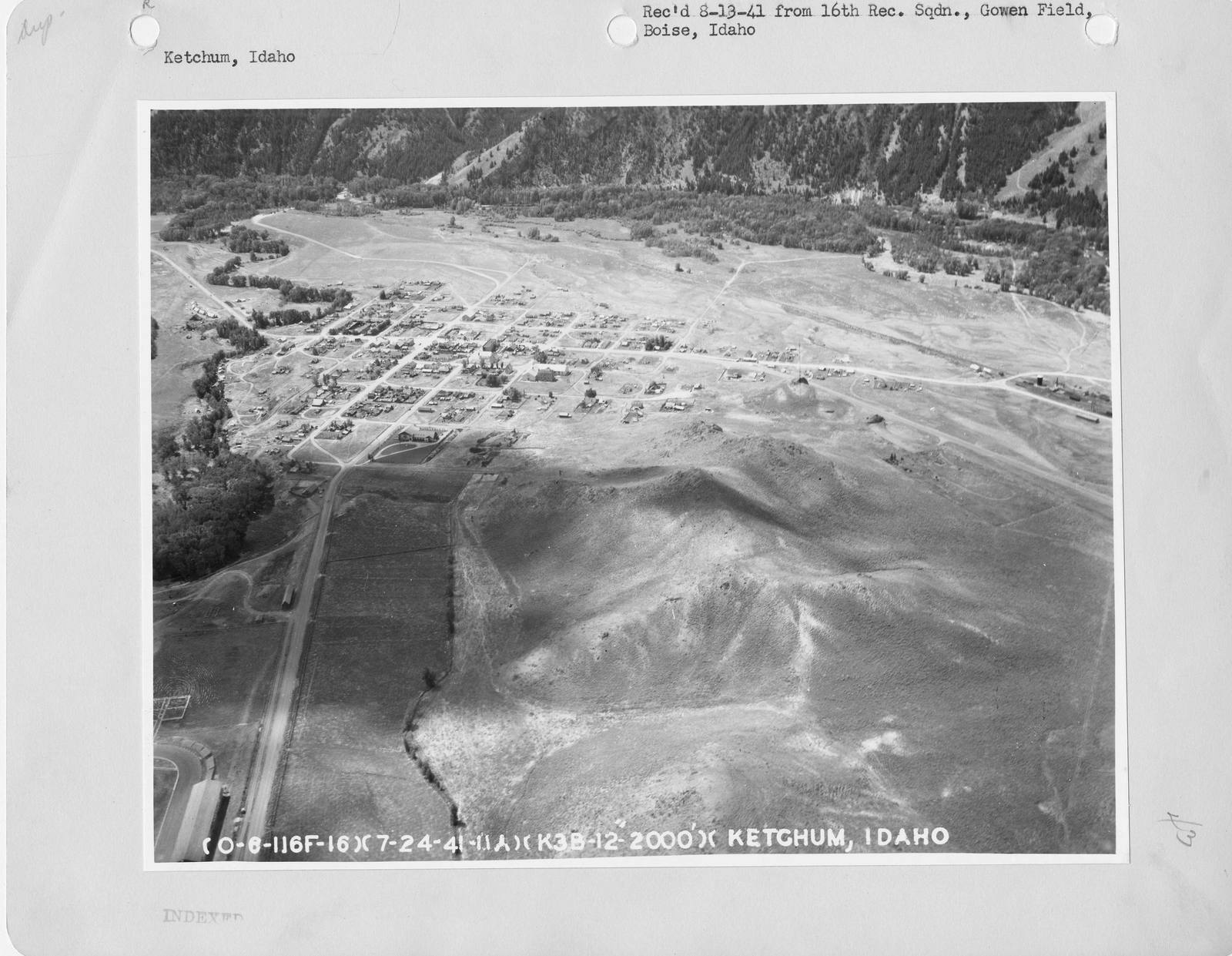 Ketchum from above, in an earlier era. The valley's housing math has been tightening for decades.