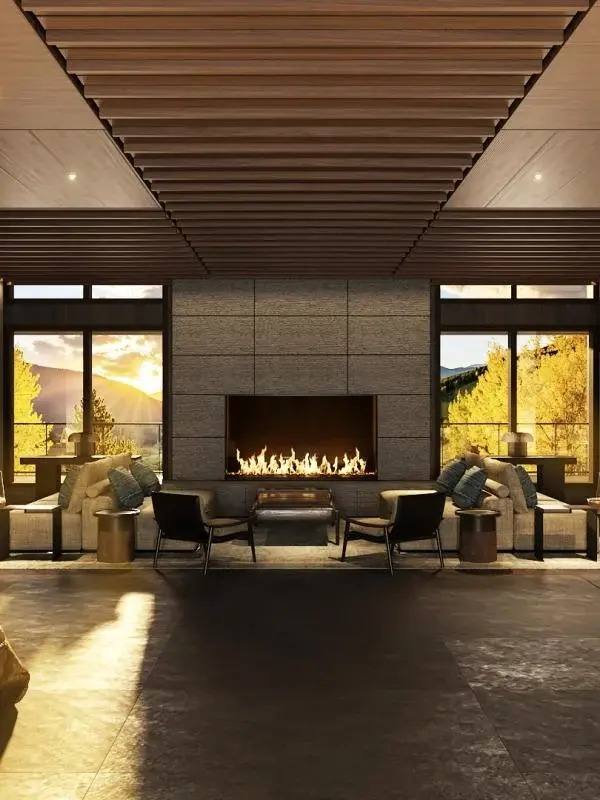 An artist's rendering of the lobby at The Observatory, A Viceroy Resort, scheduled to open in downtown Ketchum this fall. (Image: The Observatory, A Viceroy Resort.)