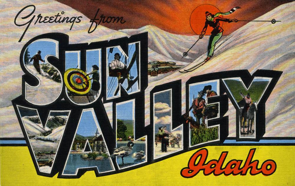 A vintage greeting from Sun Valley. The postcard promise still sells; the workforce that delivers it needs a place to live.